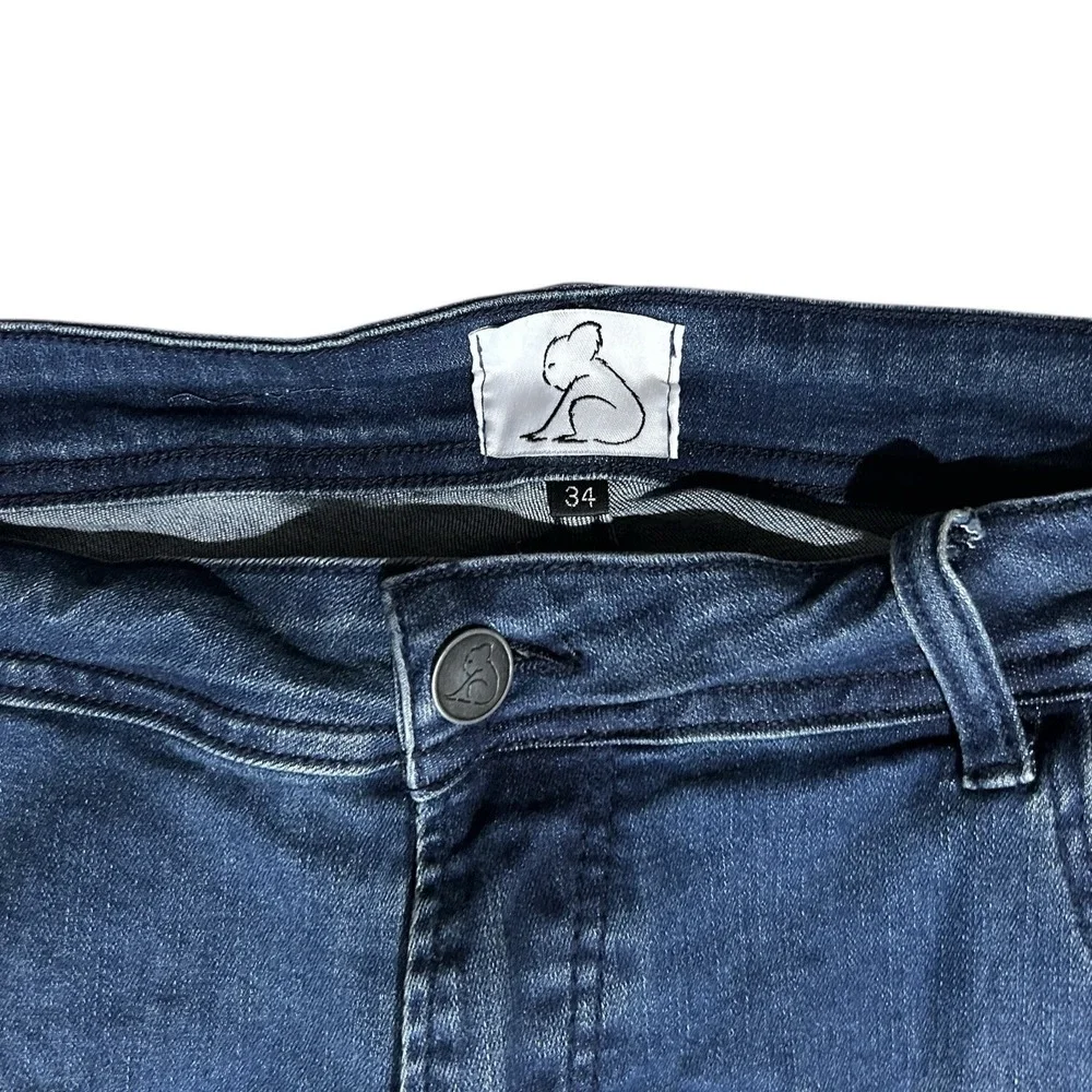 KUWALLA TEE Blue Skinny Jeans sz 34 Distressed Denim Ankle Zip Streetwear KUL-K2